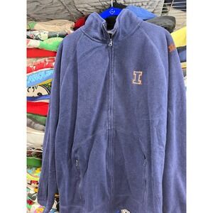 Pro Player University of Illinois Fighting Illini Fleece Jacket Navy Blue Mens M